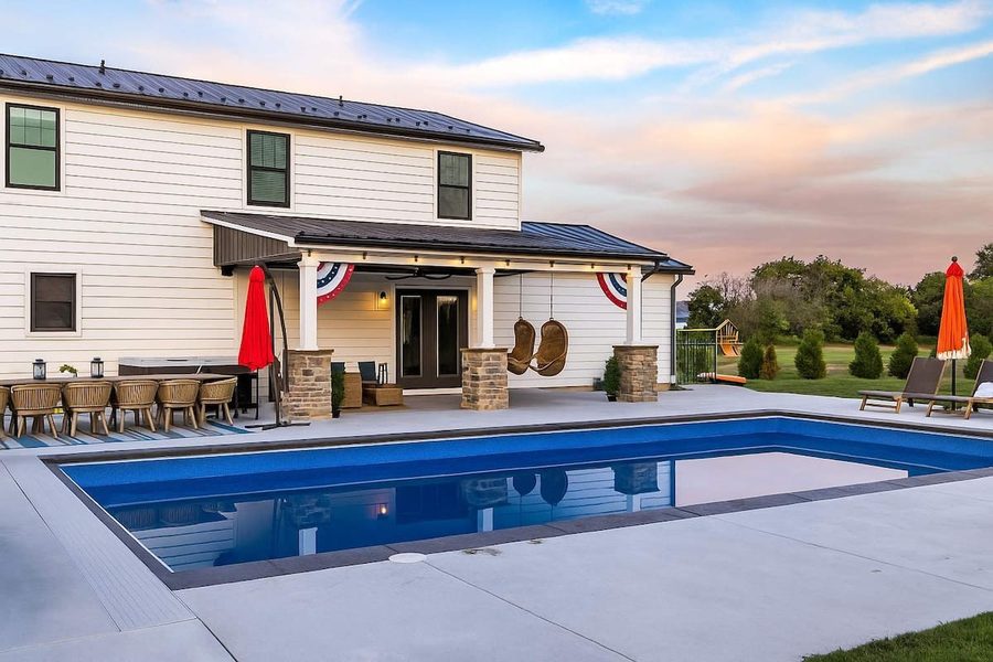 Pool at sunset