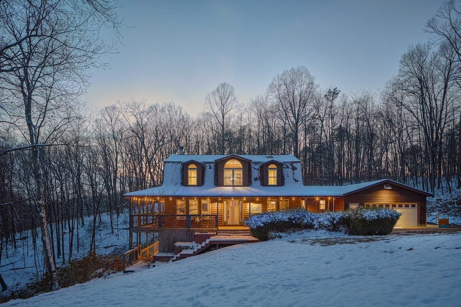 House exterior, winter