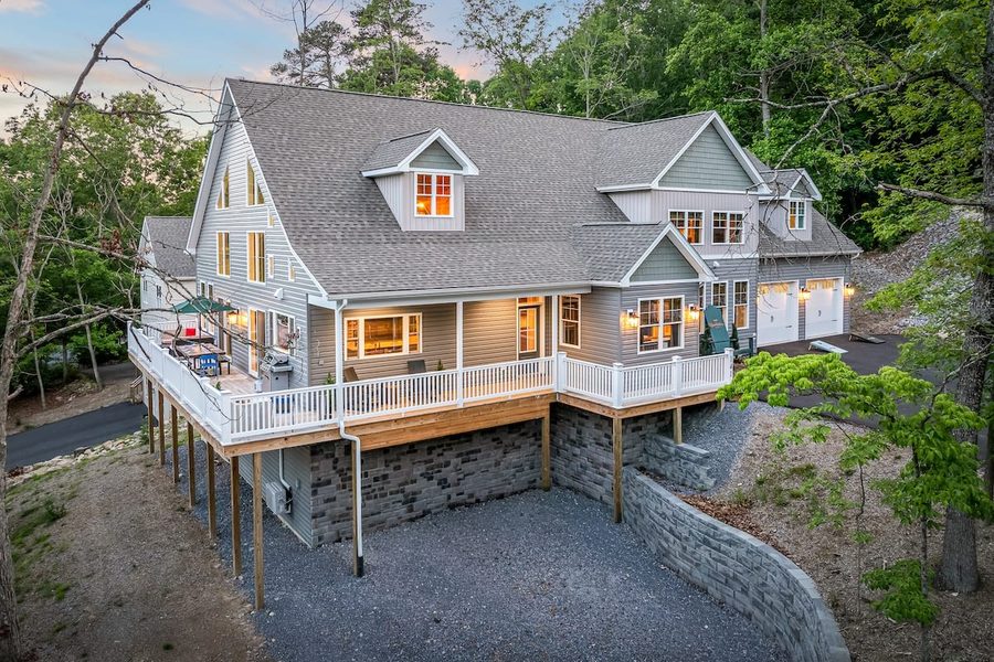 Outdoor hot tub with guests