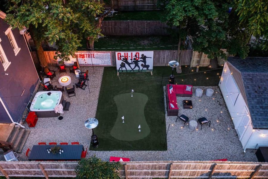 Aerial yard, putting green